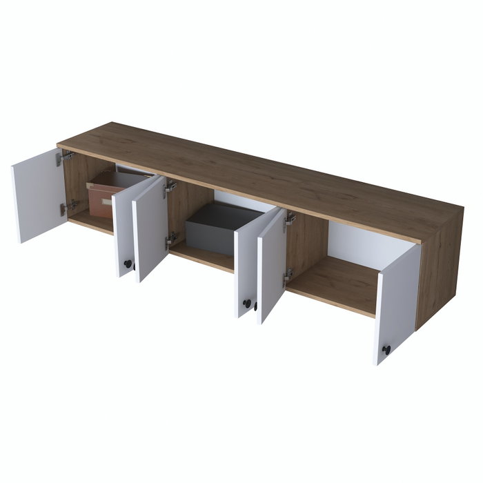 Hanah Home Armario Multiusos EA103 - 2387 Nogal y Blanco Hanah Home Armario Multiusos EA103 - 2387 Nogal y Blanco